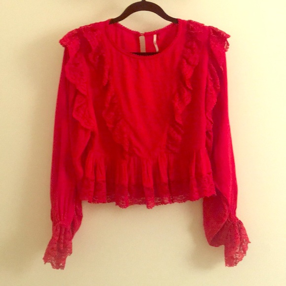 Free People Tops - Red girlie top
